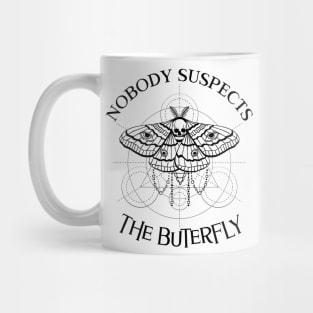 Nobody Suspects the Butterfly Funny Halloween Design Mug